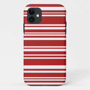 Modern Mixed Red and White Stripes Case-Mate iPhone Case