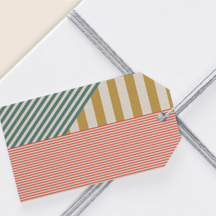 Modern Mixed Stripes Christmas Holiday Gift Tags