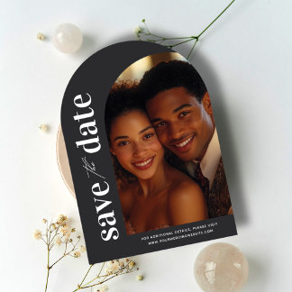 Modern Mnimalist Arch Photo Save the Date Cards