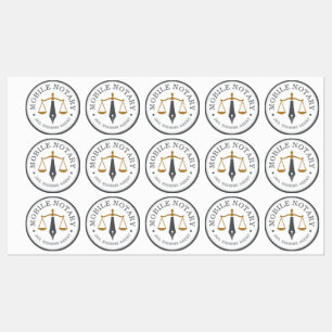 Modern Mobile Notary Logo Stamp Grey Gold 15x