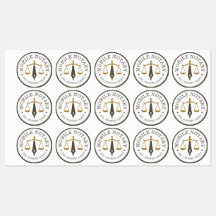 Modern Mobile Notary Logo Stamp Khaki Gold 15x