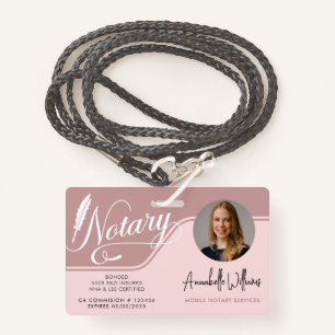 Modern Mobile Notary Photo  ID Badge