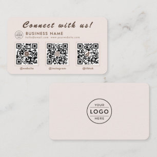 Modern Mocha 3 QR Code Multi Social Business Card