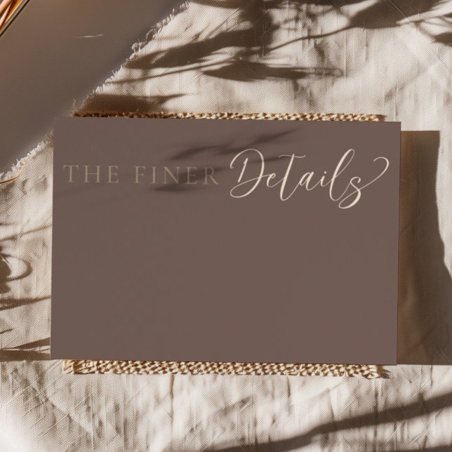 Modern Mocha Brown Wedding Details Enclosure Card (Creator Uploaded)