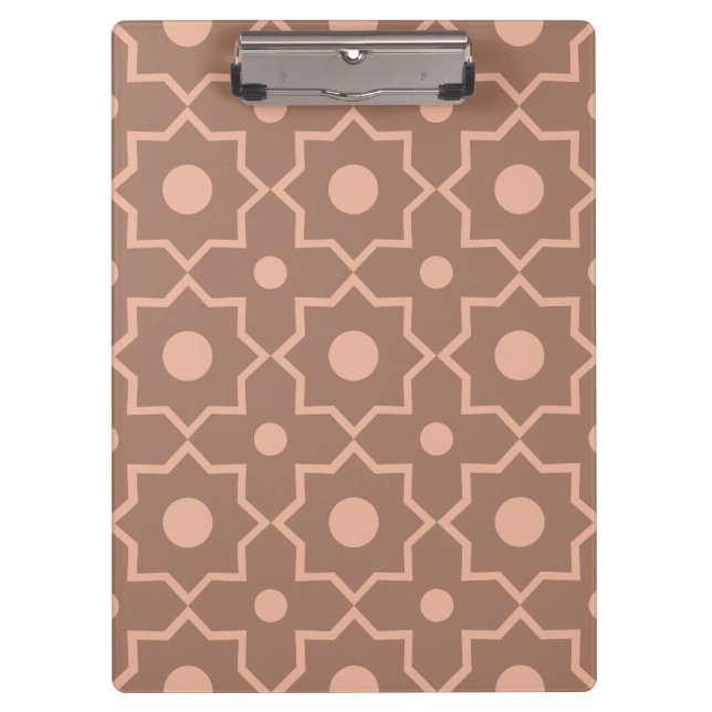 Modern Mocha Mousse Dusty Pink Geometric Shape  Clipboard (Front)