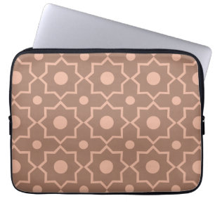 Modern Mocha Mousse Dusty Pink Geometric Shape  Laptop Sleeve