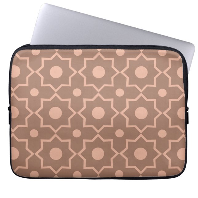 Modern Mocha Mousse Dusty Pink Geometric Shape  Laptop Sleeve (Front)