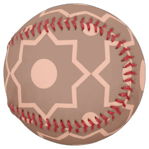 Modern Mocha Mousse Dusty Pink Geometric Shape Softball