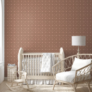 Modern Mocha Mousse Dusty Pink Geometric Shape  Wallpaper
