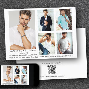 Modern Model Actor 5 Photos QR Code Back Comp Card
