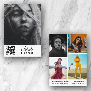 Modern Modelling Comp Card 5 Photo QR Code White