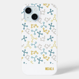 Modern Molecule Chemistry Pattern Personalised iPhone 15 Case
