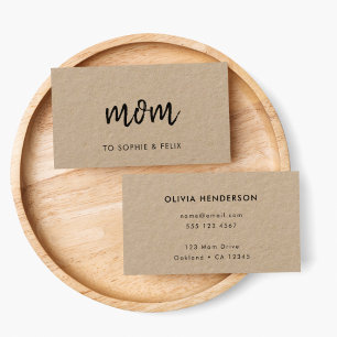 Modern Mom   Kraft Rustic Mommy Contact Card