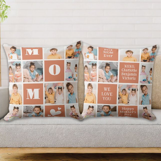 Modern MOM Personalised Block 12 Photo Collage Cushion (Creator Uploaded)