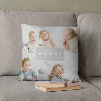 Modern Mommy 4 Photo Gray Cushion