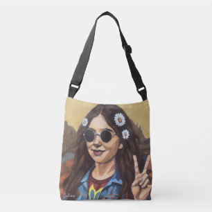 Modern Mona Lisa Painting - da Vinci Inspired Art Crossbody Bag
