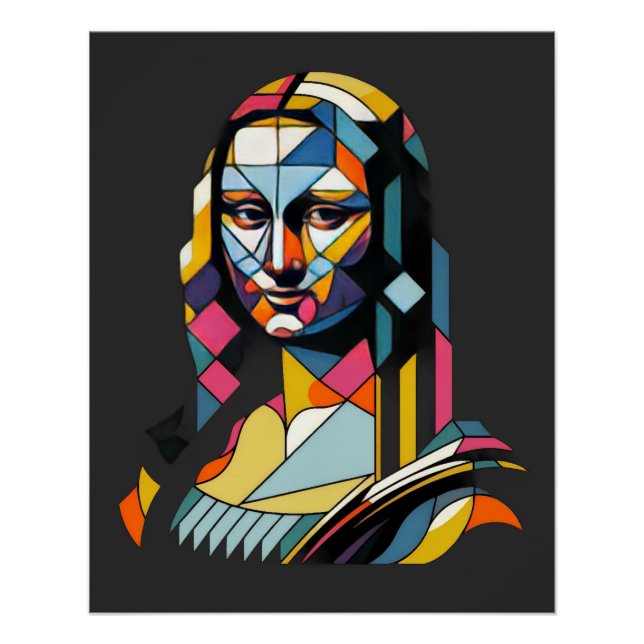 Modern Mona Lisa Stained Glass Style Poster (Front)