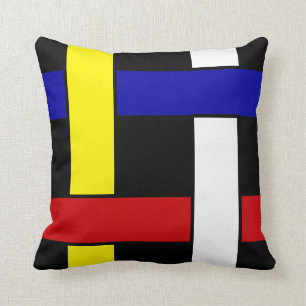 Modern Mondrian Inspired Abstract Art Cushion