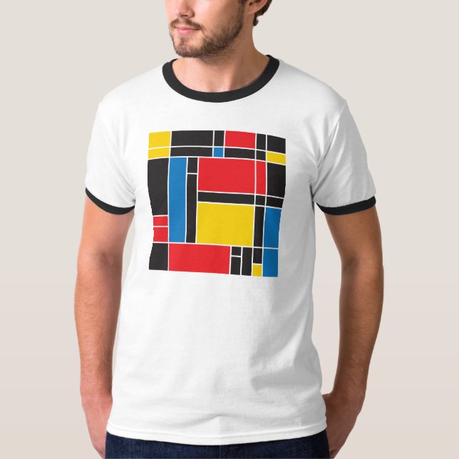 Modern Mondrian Inspired Graphic Pattern t-shirt (Front)