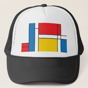 Modern Mondrian Inspired Graphic Pattern Trucker Hat