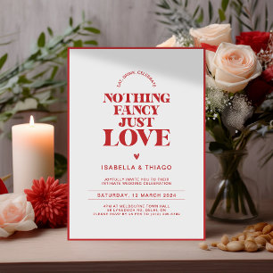 Modern monochrom Red Nothing Fancy Just Love Save The Date