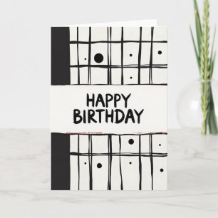 Modern Monochrome Birthday Card