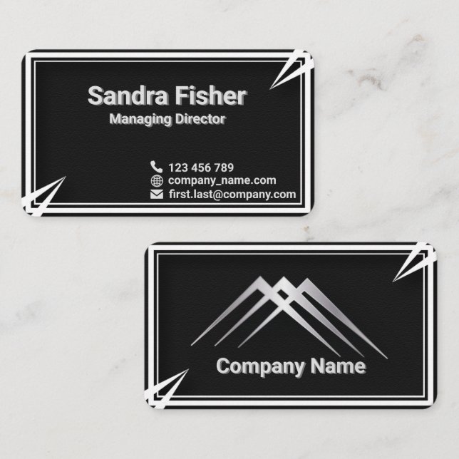 Modern Monochrome Business Cards (Front/Back)