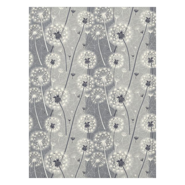 Modern Monochrome Dandelion Tablecloth (Front)