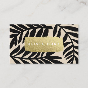 Modern Monochrome Lead Black & Gold Look Business Card