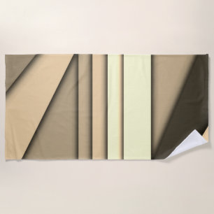 Modern Monochrome Tan Beach Towel