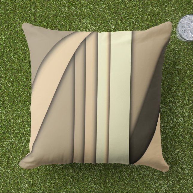 Modern Monochrome Tan Cushion (Grass)