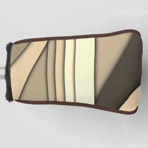 Modern Monochrome Tan Golf Head Cover