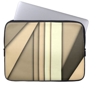 Modern Monochrome Tan Laptop Sleeve
