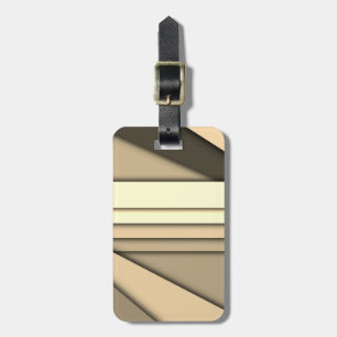 Modern Monochrome Tan Luggage Tag
