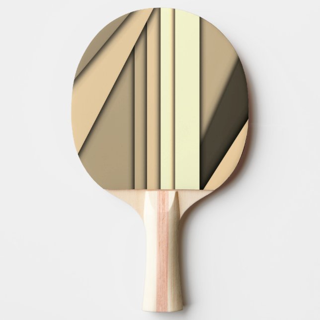 Modern Monochrome Tan Ping Pong Paddle (Front)