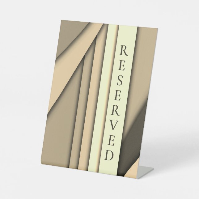 Modern Monochrome Tan Reserved Pedestal Sign (Front)