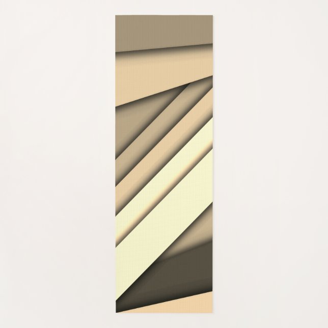 Modern Monochrome Tan Yoga Mat (Front)