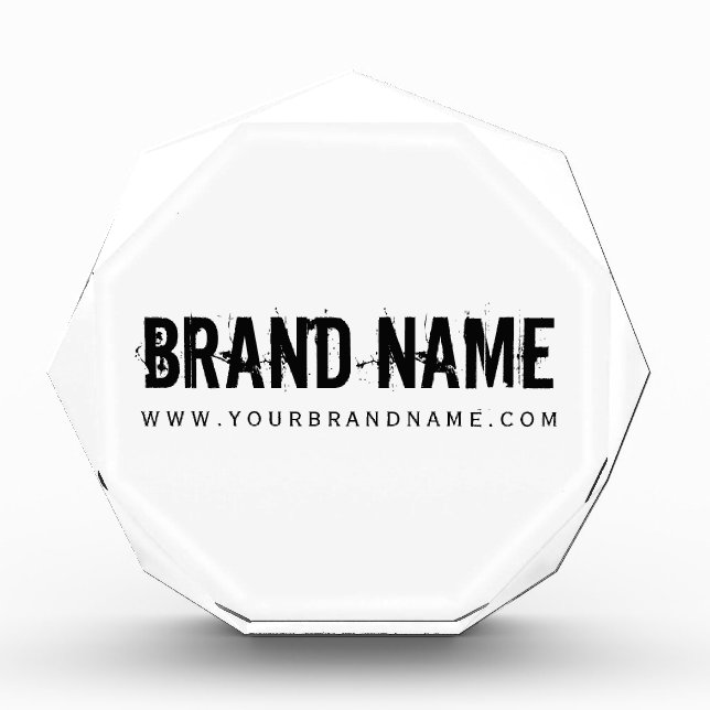 Modern Monochrome Typography Minimalist Brand Name Photo Block (Front)
