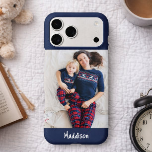 Modern Monogram 1 Photo Navy Blue