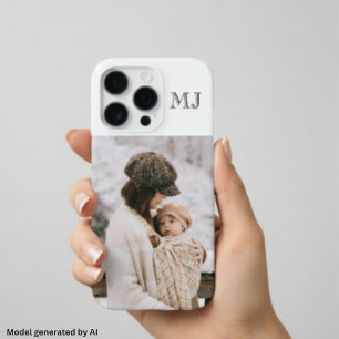 Modern Monogram 1 Photo White iPhone 16 Pro Case