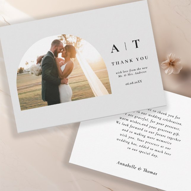 Modern Monogram 3 Photo Thank You   (Creator Uploaded)