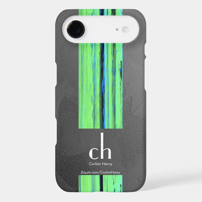 Modern Monogram Abstract Texture iPhone Case (Back)