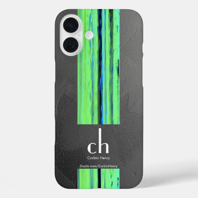 Modern Monogram Abstract Texture iPhone Case (Back)