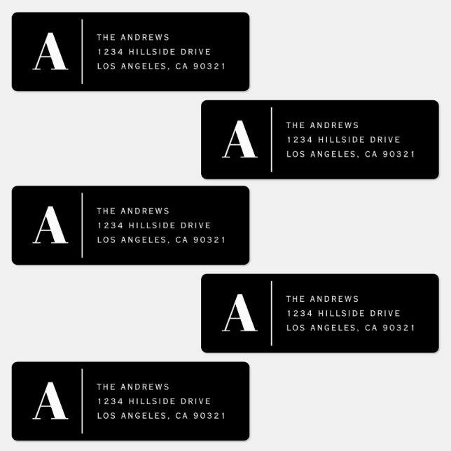 Modern Monogram & Address Waterproof Labels (Group)