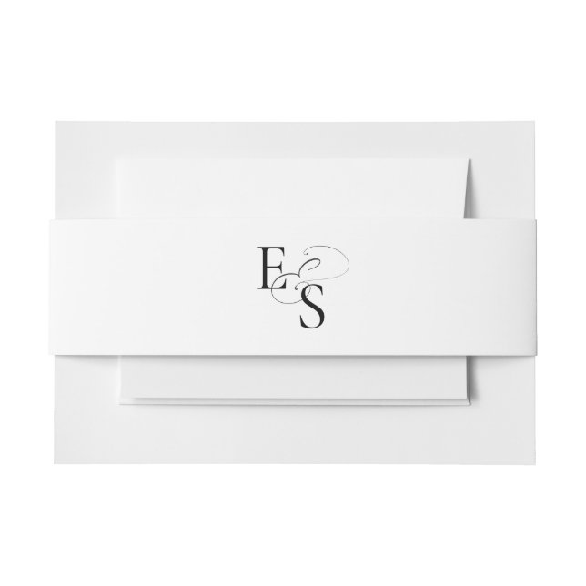 Modern Monogram Ampersand Wedding Invitation Belly Band (Front Example)