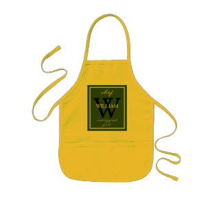 Modern Monogram And NAME make great fun stuff Cute Kids Apron