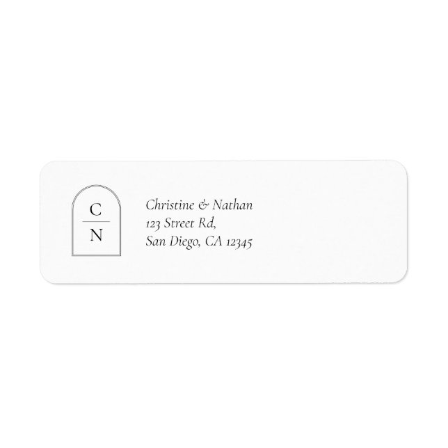 Modern Monogram Arch Return Address (Front)