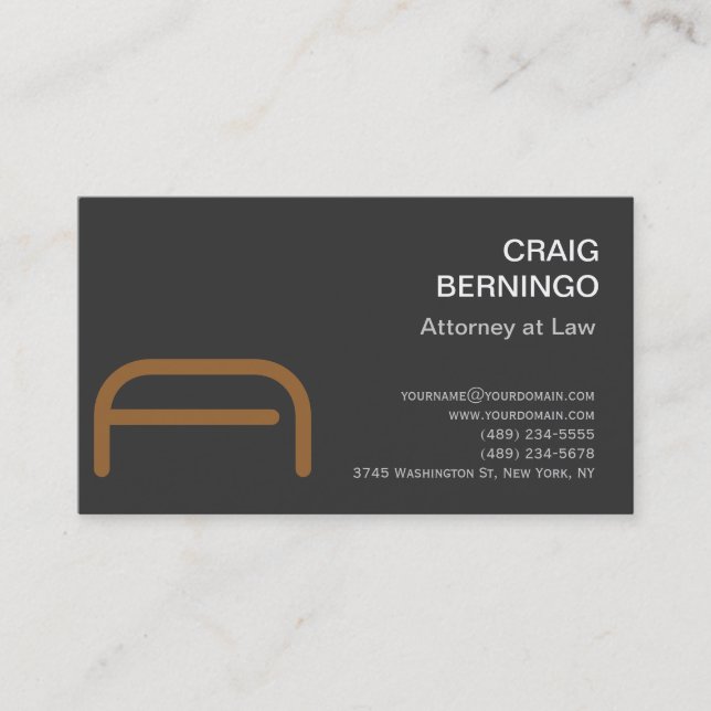 Modern Monogram Attorney at Law Business Card (Front)