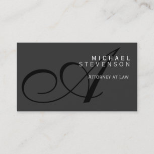 Modern Monogram Attorney at Law Business Card