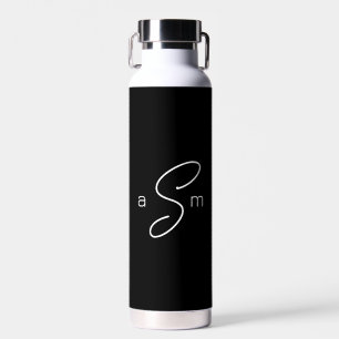 Modern Monogram B/W Simple Water Bottle